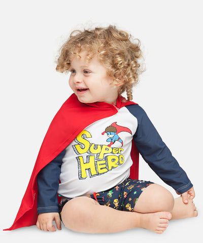 Super Hero UV Rash Vest + UV detachable cape