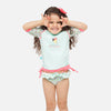 kids girls uv swimwear t-shirt rash vest rash guard beachwear upf 50+